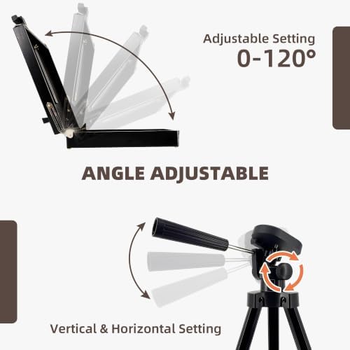 Black French Style Easel Sketch Box with Aluminum Tripod | Lightweight Black Aluminum Tripod, Adjustable Portable Plein Air Easel for Outdoor Painting, Sketching & Painting