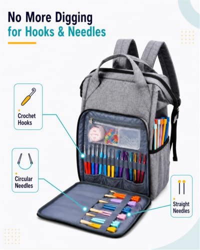 HOMEST Crochet Bag Organizer for Yarn Storage, Knitting Bag and Accessories