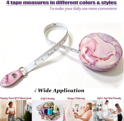 Tape Measure Body Measuring Tape，Medical Body Cloth Tailor Craft Dieting Measuring Tape, Dual Sided Retractable Ruler Colour Printed Soft Tape Measure Retractable