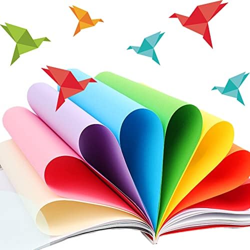 Origami Paper, Pack of 500 Sheets - 20 Vivid Colors - Double Sided - 6 Inch Square, Easy Fold Paper for Kids Adult Beginners Training Arts & Crafts Projects.