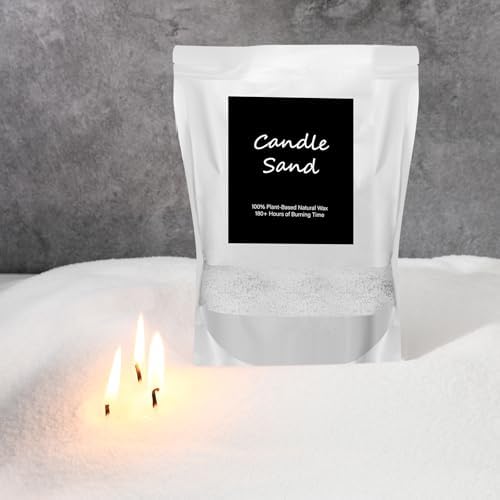 MTLEE Candle Sand 3.3 lb DIY Pearled Candle Making Kit Included 20 Pcs Wicks and Refillable Beaded Wax Sand Beaded Wax Gift with Wicks Self Extinguish for Home Wedding Party Women(White)