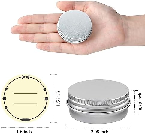 TUZAZO 24Pack Aluminum Tins, 1 Oz Metal Container with Lids and Labels
