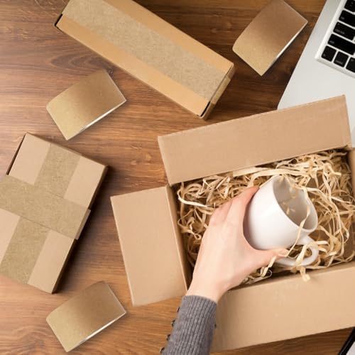 2 Pack Brown Packing Tape,Water Activated Tape Brown Paper Tape for Shipping, Storage, Crafts(48 mm x 59 Yard)