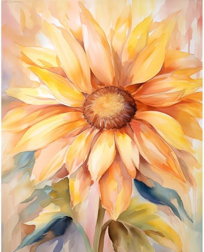 Natuyalo Paint by Numbers Kit for Adults - Sunflower DIY Adult Paint by Number Kits Flowers Acrylic Canvas Painting for Adults Beginners Kids Art Crafts Without Frame, 16x20 Inch