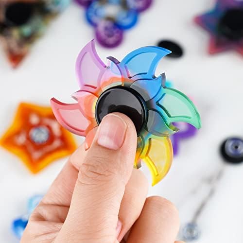 NiArt Fidget Spinner Bearings with Caps 16 Pack, Chrome Steel DIY Set | Sealed Bearing Design Keeps Dust Out for Smooth Precision Spinning, Ideal for Resin Casting Projects, Stress Relief