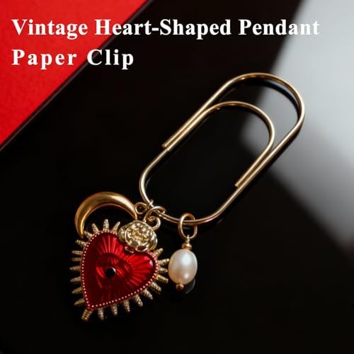 Planner Paper Clip Bookmark – Cute Decorative Paperclip with Charm, Journal and Bookmark Clip for Planners, Notebooks, Books, and Reading Accessories