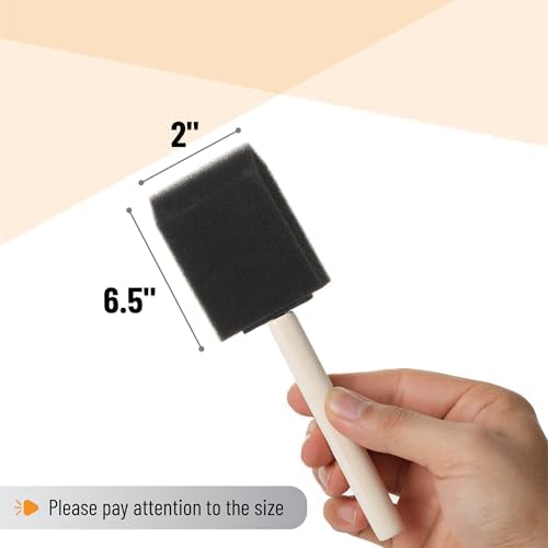 Bates Foam Paint Brushes, 2-Inch, 64 Pack - Sponge Brushes for Painting, Staining, and Mod Podge