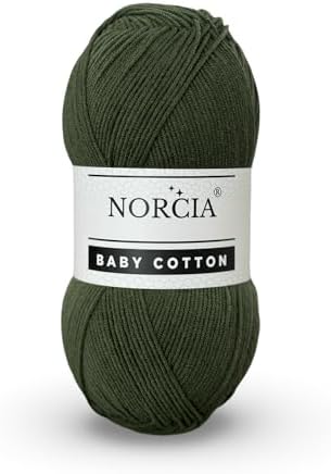 Baby Cotton, 55% Cotton 45% Acrylic Yarn, Fine/Sport (2) for Crochet and Knitting, Soft Amigurumi Yarn, 100 gr (361 yds)