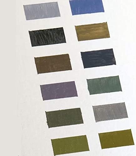 Artist Oil Colors, Set of 12, 21ml Tubes, Assorted, Highly Pigmented Triple Milled Rich Subtle Greys From The Tube