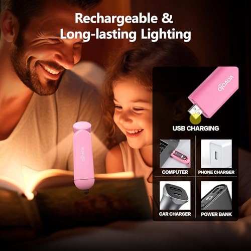 VAVOFO USB Rechargeable Book Light, Bookmark Clip on LED Reading Light