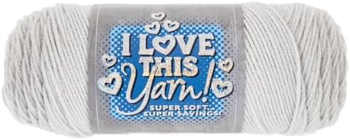 Hobby Lobby I Love This Yarn, 100% Acrylic, 190 Light Gray, Set of 2