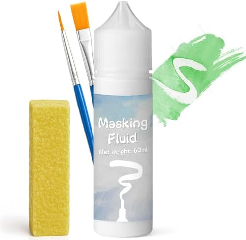 White Masking Fluid for Watercolor Painting 60ml, Fast-Drying