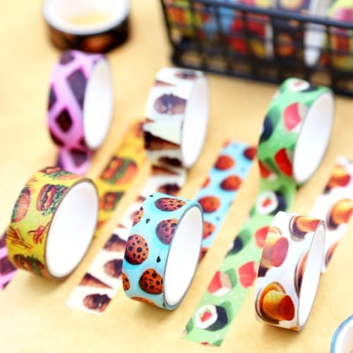 16 Rolls Food Theme Washi Tape Set,Cute Decorative for Crafts