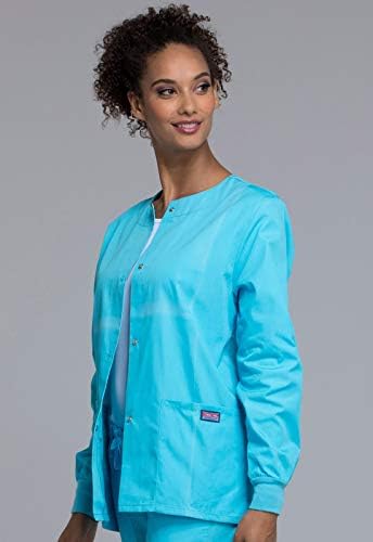 Cherokee WW Originals Scrubs Jacket for Women Snap Front 3 Pockets