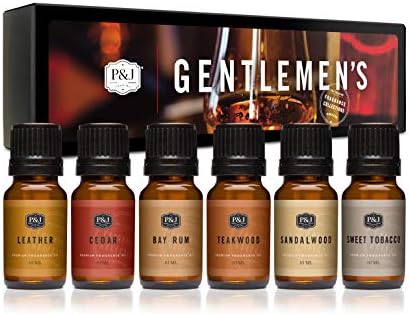 P&J Trading Fragrance Oils for Diffusers for Home Gentlemen's Set Fragrance Scents for Candle Making - Soap Making Supplies - Car Diffuser Scents - Essential Home Gift Set - Cedar, Sandalwood & More