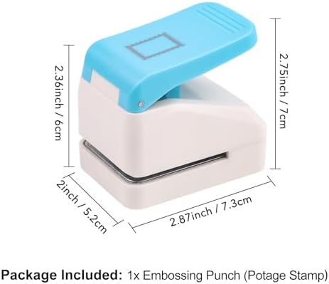 2 Pcs Stamp Paper Punch, 1X0.8inch & 1.1X0.9 inch Embossing Postage Stamp Shape Puncher, Lever Craft Hole Punches for Crafting DIY Scrapbooking Projects