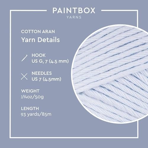 Paintbox Yarns 100% Cotton Aran Yarn 1.76oz / 50g, 93yds / 85m