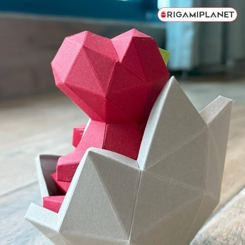 3D Dinosaur Origami Paper Craft Kit, Cute Dinosaurier-Baby DIY Pre-Cut 3D Papercraft for Teens & Adults, Creative Handmade Animal Figurine Paper Sculpture STEM Puzzle Origami Gift Set