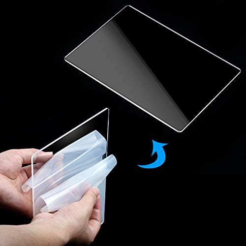 Blulu 4 Pcs Clear Acrylic Cutting Pads, 8.7x6.1x0.1 Inch Die Cutting Plates