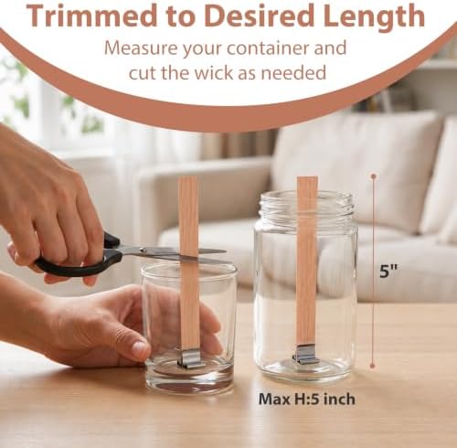 Candle Making Kit, 80Pcs Wood Candle Wicks, 5.0X 0.5 Inch