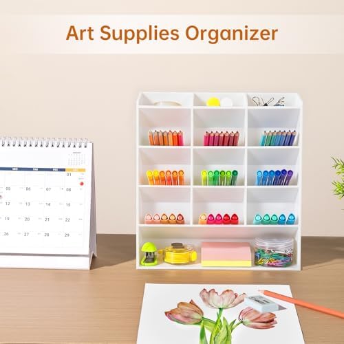 BEYGORM Acrylic Vertical Marker Organizer for 150 Markers, Desk Orgaizer