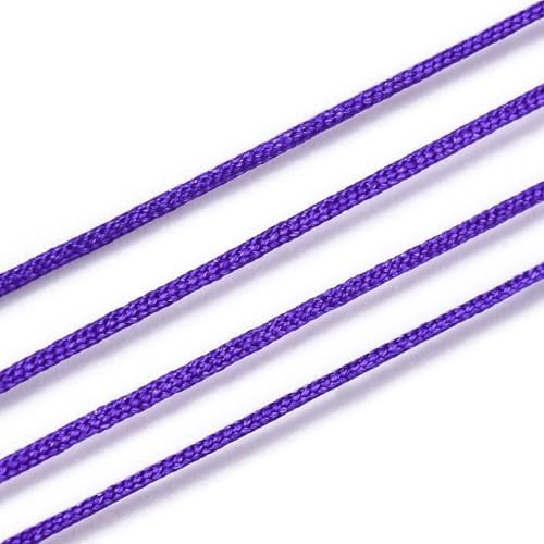 Nylon String for Bracelets, 0.6mm Nylon Cord Nylon Beading Thread 43 Yards Friendship Bracelet String Chinese Knotting Cord for Kumihimo Necklaces Tassels Jewelry Crafts (Dark Violet)