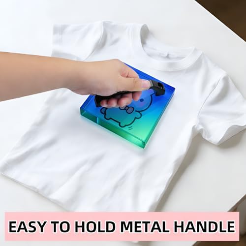 HTV Cooling Block with Handle & Heat Resistant Tape, Craft Tool Cooler Heat Transfer Projects Cooing Tool, Heat Press Accessories for Cricut Sublimation Paper, DTF Transfer Film, Iron on Vinyl