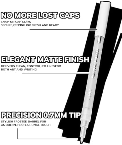 JusArt 4 Pcs White Jumbo Poster Marker Set, 15mm and 0.7mm Tip