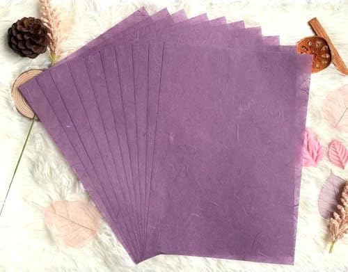 A5 50 Sheets Natural Fiber Mulberry Tree,Mulberry paper Sheets Square Origami, Arts Folding Craft, Decoration, Paper for DIY Crafts. 8.3" x 5.8" (Purple Tone, A5)