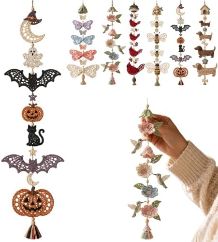 Butterfly Garden Cascade DIY Crochet Kit, Handmade Hanging Crafts，#F