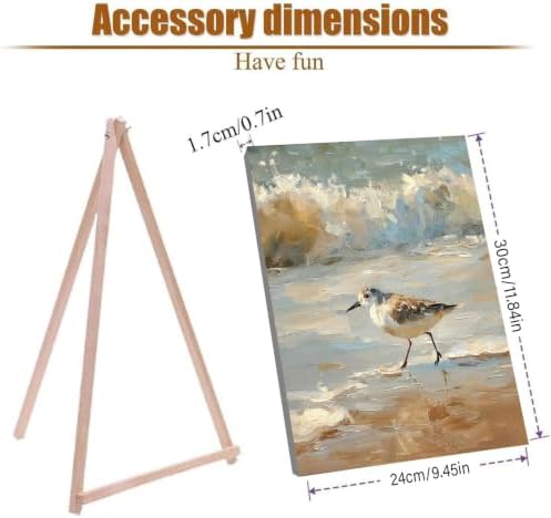 WUDWL Paint by Numbers Kit for Adults Framed Canvas, with Wooden Easel