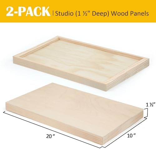 Falling in Art 2 Pack 10x20'' Unfinished Gallery Birch Wood Canvas Panels