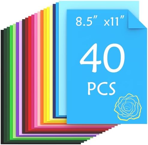 40 Sheets Colored Cardstock, 20 Assorted Colors 180gsm/65lb Card Stock Paper 8.5 x 11 Card Stock Colored, Colorful Cardstock Paper for Crafting, Christmas DIY Card Making, Scrapbooking