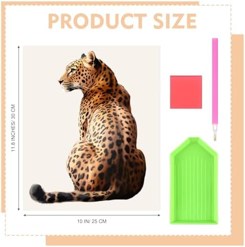 Yeaqee 4Pcs Diamond Art Kits for Adult Gem Painting Kit, Leopard Print