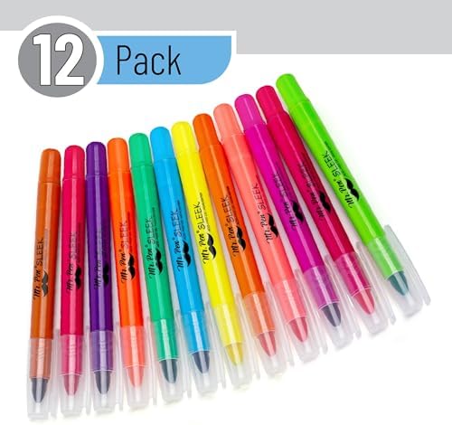 Mr. Pen- No Bleed Gel Highlighters, Fluorescent Assorted Colors, 12 Pack