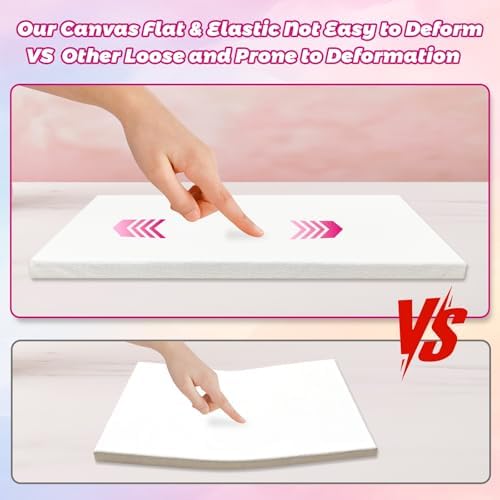 5 Pack Stretched Canvas for Painting, 5 Size 4x4” to 12x16, 100% Cotton with Natural Cottonseed Husk, 5/8" Thick Frame, Triple-Primed, Warp-Resistant, Ready to Paint for Acrylics, Oils