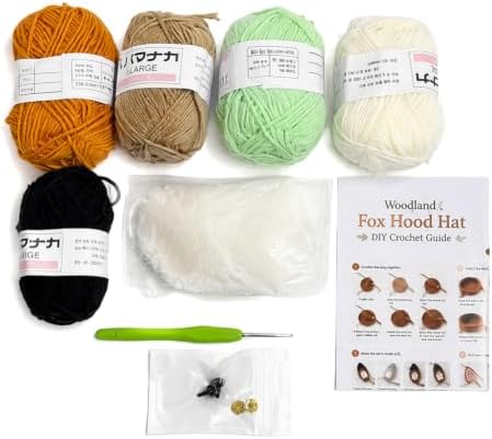 Fantasy Animal Hood Hat DIY Crochet Kit, Complete Crochet Starter Set