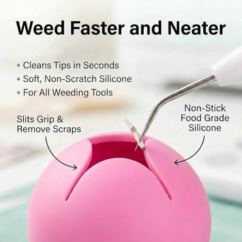 iVyne Berry Suctioned Vinyl Weeding Scrap Collector | Versatile Multi-Surface Suction & Anti-Spill Vinyl Scrap Collector w/ Soft and Flexible Silicone to Protect your Weeding Tools | Pink, 1 Pack