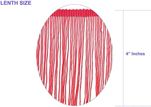 10 Yards of 4" Long Chainette Fringe Thread Yarn Tassel Trim Braid Fringe for Crafts Sewing and Decor-Highlighter NEON Coral Orange