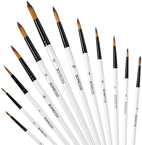 GETHPEN Acrylic Paint Brushes Set,12PCS Round-Pointed Tip Paint Brushes