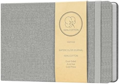 Vienrose Watercolor Sketchbook Journal 5.5x8.2 Inch 24 Sheets Grey