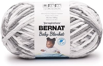 Bernat Baby Blanket Yarn for Crocheting Soft, Dapple Gray