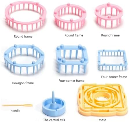 Ayasee Weaving Loom Kit, Flower Knitting Loom Kit, Frame Looms, Knitting Wool, Round/Square Knitting Looms Craft Kit Multi Color (Flower Maker)
