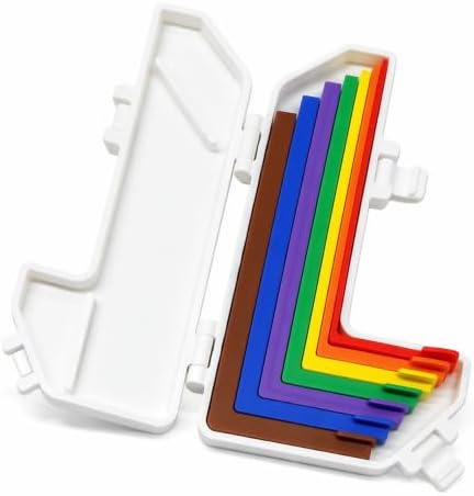 Card Making Alignment Guides with Storage Case, Precision Color-Coded Matting Layering Spacers 1/16 to 1/2 Inch Sizing Tabs, Paper Craft Scrapbooking Tools for Card Making