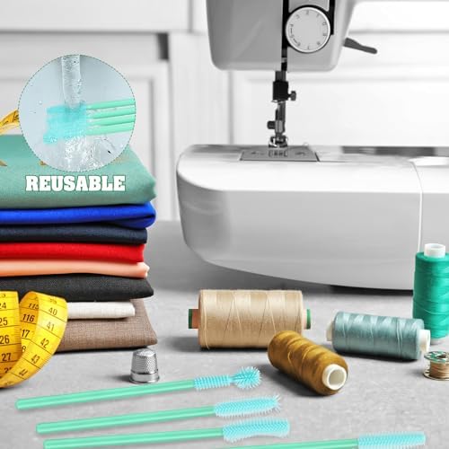 20 Pcs Sewing Machine Cleaning Brushes Reusable Silicone Cleaner,Mint Green