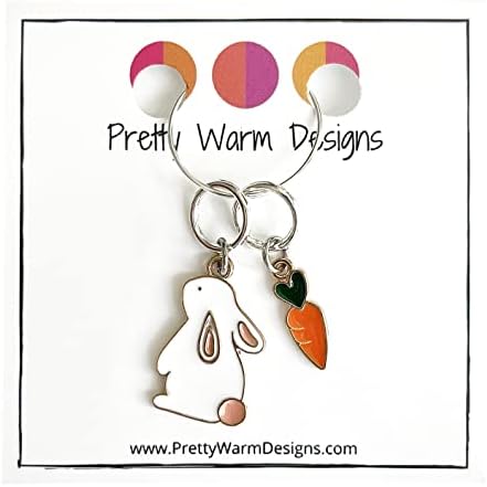 Bunny & Carrot Stitch Markers for Knitting, Snag-Free