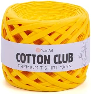 YARNART Cotton Elastic Fabric Spaghetti Premium T-Shirt Knitting Yarn for Bag Basket Cushion Crocheting Projects and Home Decor, Super Bulky (Pack of 1) (7319)