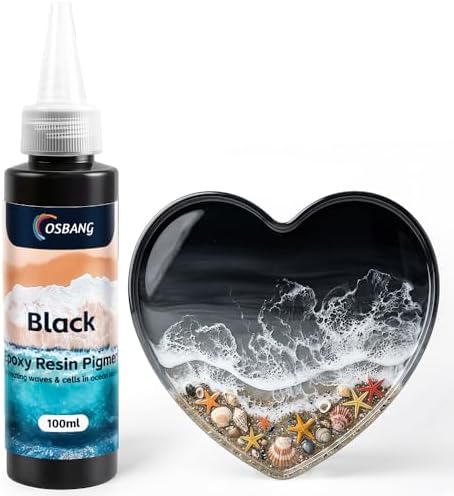 Black Epoxy Resin Pigment Paste 3.4 fl.oz/100ml High Concentrated Resin Dye for Resin Art River Table Jewelry Making Coasters