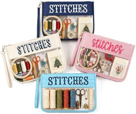 RF REENFAYA Clear Zipper Project Pouch for Needlepoint & Embroidery (Multicolor)