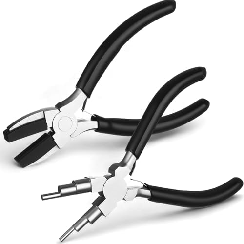 Mudder 2 Pcs Jewelry Making Tool 6 in 1 Bail Making Plier,Black